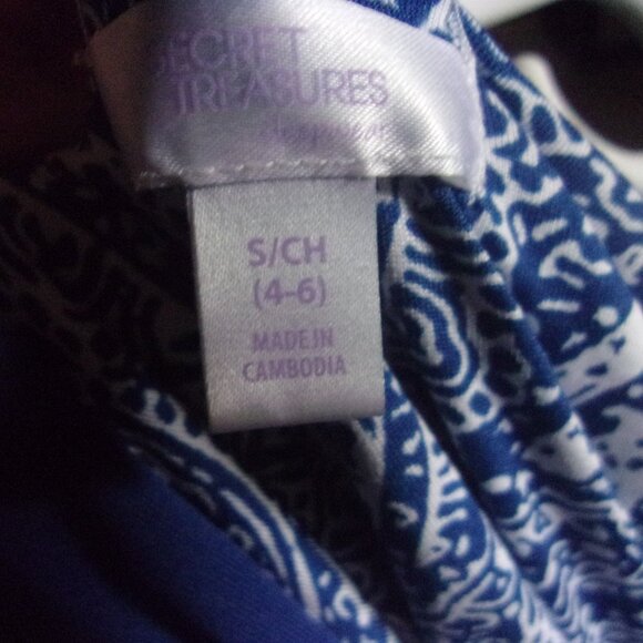 Women's Secret Ttreasures Long Blue/White Nightgown Dress S/CH (4-6) - Picture 7 of 7